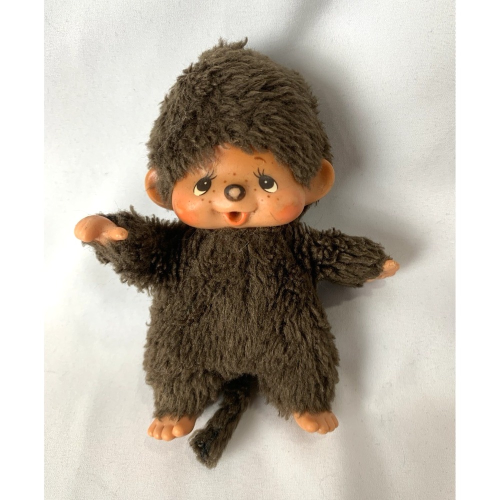 Vintage Monchhichi Monchichi Baby Monkey Plush Doll 5" Thumb Sucker 1974